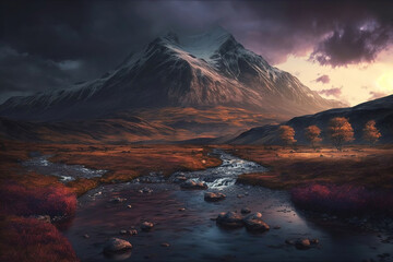 Obraz na płótnie Canvas beautiful mountain landscape.Generative Ai 
