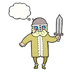 thought bubble cartoon saxon warrior
