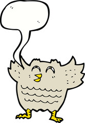 cartoon owl with speech bubble