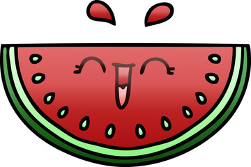 quirky gradient shaded cartoon watermelon