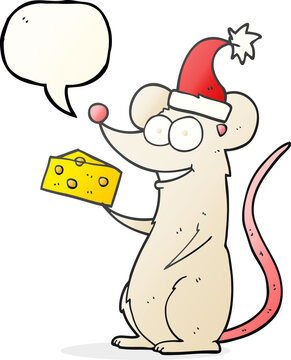 speech bubble cartoon christmas mouse