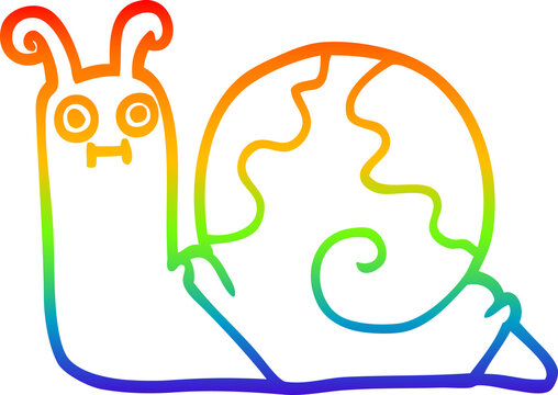 recommend clip art: rainbow gradient line drawing cartoon snail