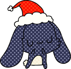 christmas cartoon of kawaii rabbit