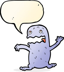 cartoon funny frog with speech bubble