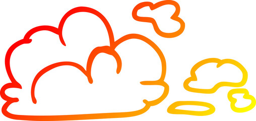 warm gradient line drawing cartoon storm cloud