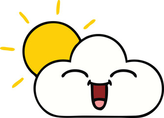 cute cartoon sunshine and cloud