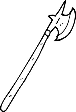 recommend clip art: line drawing cartoon medieval halberd