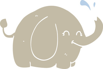 flat color style cartoon elephant