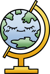 gradient shaded cartoon globe of the world
