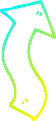 cold gradient line drawing cartoon directing arrow