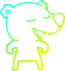 cold gradient line drawing cartoon bear