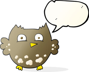 speech bubble cartoon little owl