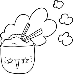 cute cartoon hot rice bowl