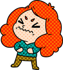 cartoon of cute kawaii girl