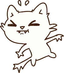 Angry Cat Chalk Drawing