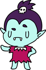 cartoon kawaii of cute vampire girl