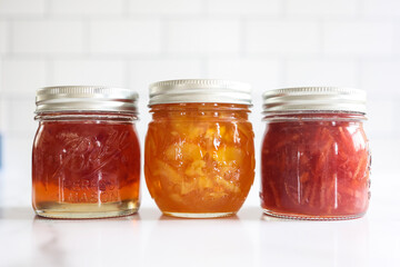 Fototapeta na wymiar jars of marmalade