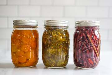 jars of pickled vegetables