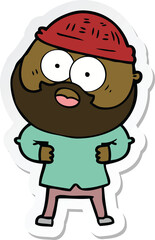 sticker of a cartoon bearded man