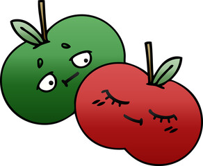 gradient shaded cartoon juicy apple