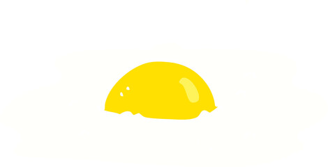 flat color illustration of a cartoon fried egg