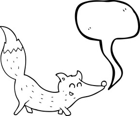 speech bubble cartoon little wolf