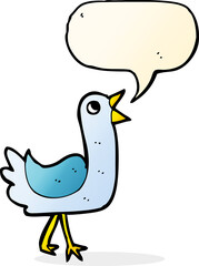 cartoon bird with speech bubble