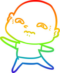 rainbow gradient line drawing cartoon nervous man