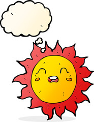Fototapeta premium cartoon sun with thought bubble