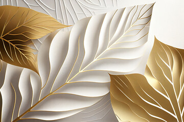 abstract leaves on a white