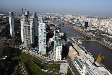 Obraz premium buenos aires argentina aerial view of puerto madero with skyscrapers and luxury apartments- may 2019-