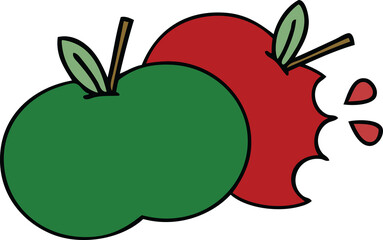 cute cartoon juicy apple