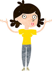 cartoon woman throwing arms in air