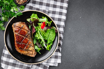 duck breast roasted second course fresh poultry meat meal food snack on the table copy space food background rustic top view
