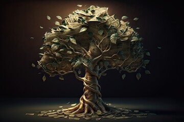 Money Tree with Space for Copy (Created with Generative AI)