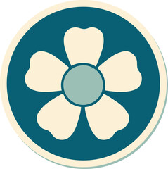 tattoo style sticker of a flower