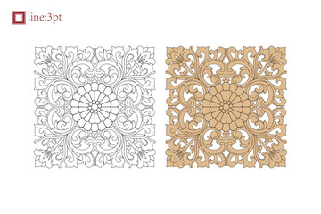 Lush vine flowers and leaves.Simple luxury delicate abstract geometric spiral art curve vector ornament. Auspicious trendy retro symmetrical sketch line art pattern. Design inspiration element.