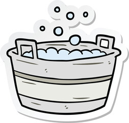sticker of a cartoon old tin bath
