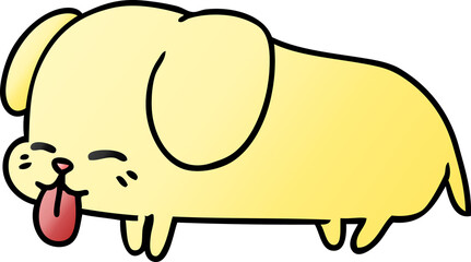 gradient cartoon of cute kawaii dog