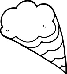 line drawing cartoon decorative cloud element