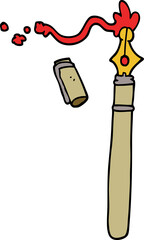 cartoon doodle fountain pen