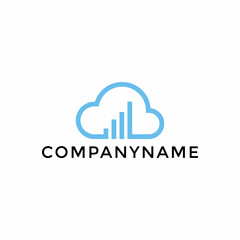 Vector logo combination of a cloud and financial graph