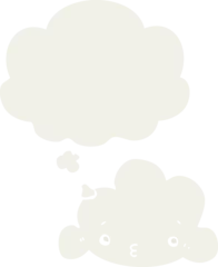 Rolgordijnen cute cartoon cloud and thought bubble in retro style © lineartestpilot