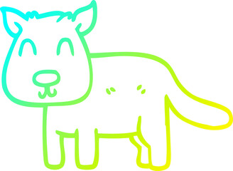 cold gradient line drawing cartoon calm dog