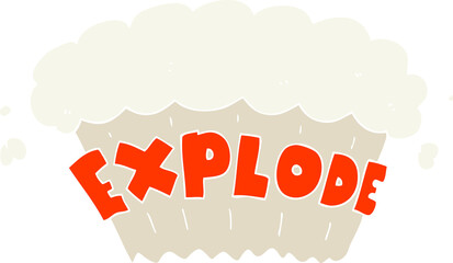 flat color illustration of a cartoon explosion