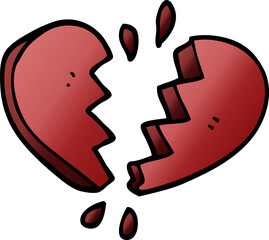 cartoon doodle broken heart