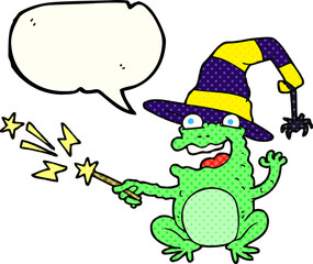 comic book speech bubble cartoon toad casting spell