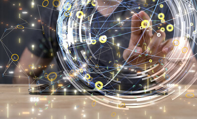 Business intelligence analyst dashboard on virtual - connection