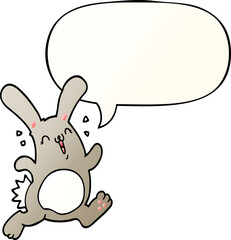 cartoon rabbit and speech bubble in smooth gradient style