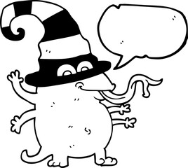 speech bubble cartoon halloween alien